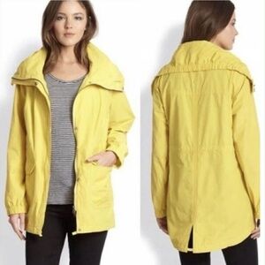 Eileen Fisher Weather Resistant Cotton Nylon Campcore Granola Yellow Rain Coat S
